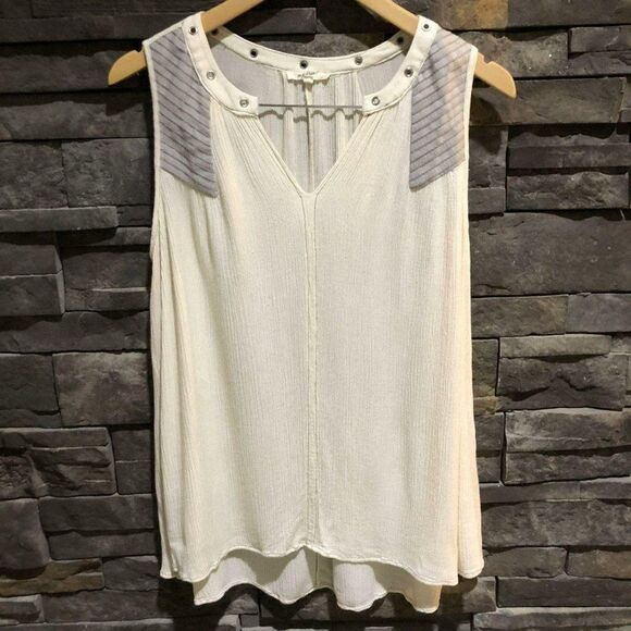 Mystree Ivory And Gray Tank‎ Women’s Size Small - Picture 1 of 4
